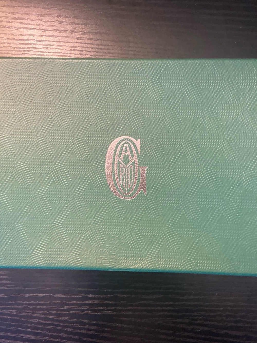Goyard Green Leather Wallet with Silver G Monogram